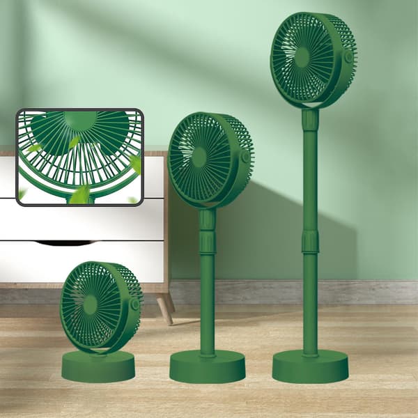 Bærbar Sokkelventilator - Sammenklappelig Stående Ventilator (LGL) Green