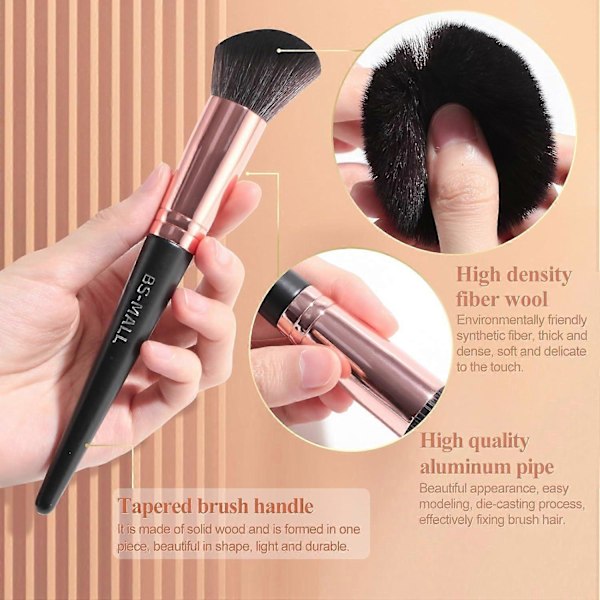 Sminkborstset 18 st Premium Syntetisk Foundation Puder Concealers Ögonskuggor Rouge Sminkborstar med svart fodral (LGL)