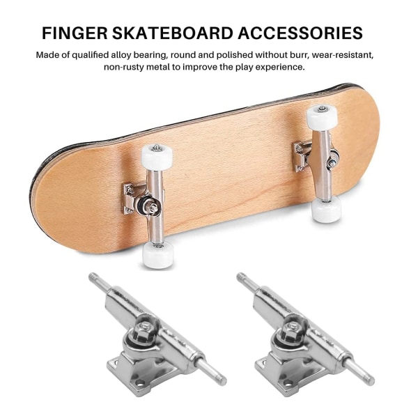 10 stk. 29 mm Fingerboard Trucks Finger Skateboard Deck med møtrikker med skruetrækker til Finger Skateboards[GL] Silver