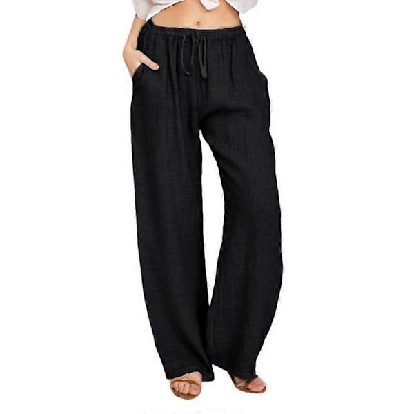 Forår og Sommer Damebukser Casual Løse Bukser LGL black 2XL