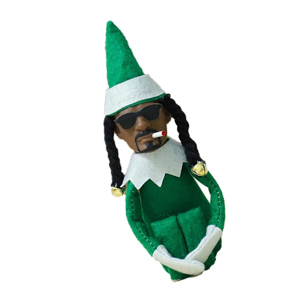 Snoop On A Stoop Elf Dukke Resin Plys Dukke Blød Følelse Dukke Legetøj Dekoration Til Julefest Ferie Hjem Have Dekoration A Green