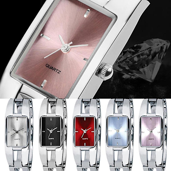 Kvadratisk urtavla Färgförändrande Armband Bangle Kvarts Armbandsur för Kvinnor - Trendig och Stilren [GGL] White