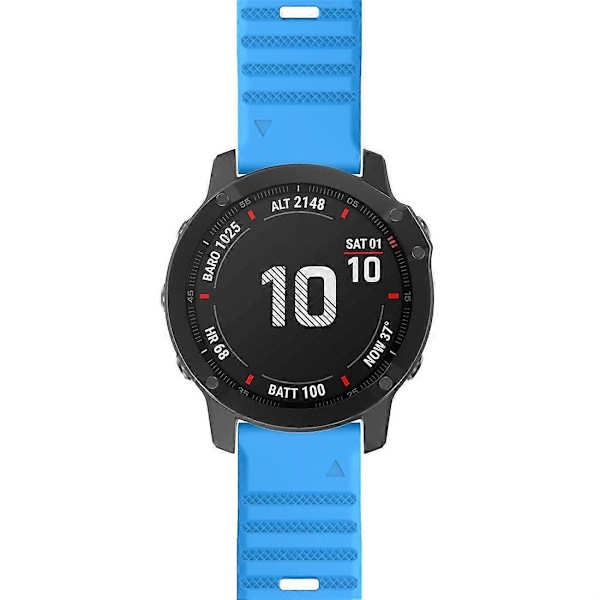 Til Garmin Fenix 6X 26mm Silikonerem LGL Sky Blue
