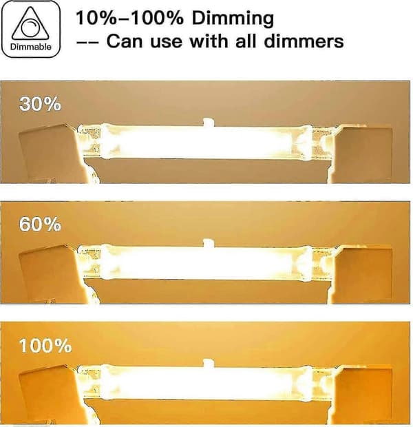 R7s Halogenpære 78mm 100w 230v, R7s Halogenstav 78mm, R7s Halogenpære Dæmpbar Halogenstavlampe (LGL) 2pcs