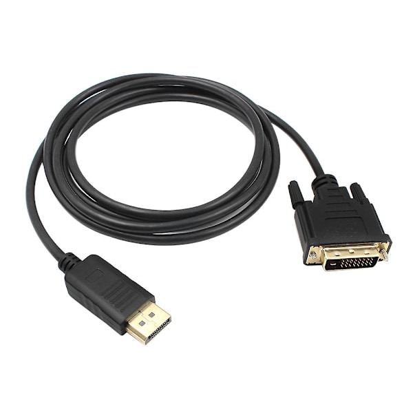 1.8m Dp Til Dvi Adapter Displayport Display Port Til Dvi Kabel Adapter Konverter LGL Black