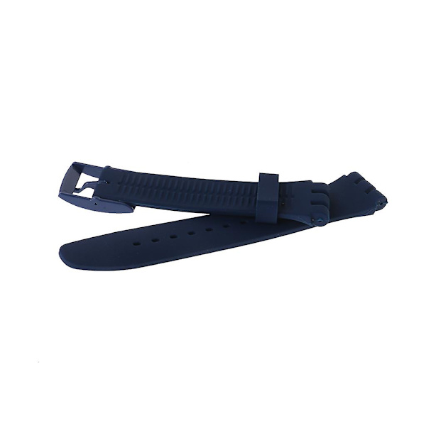 Til Swatch 16/17/19/20mm Silica urrem, rem, armbånd, slidstærkt [GGL] Black 19mm