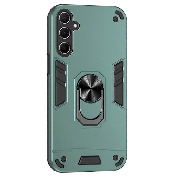 Skal för Samsung Galaxy A56 5G PC TPU Stötsäkert Telefonskydd med Ringstativ - LGL Multicolor Green