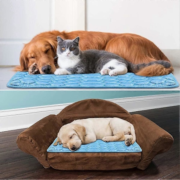 Stor Kølemåtte 2 STK Holdbar Hundekølemåtte Is Silke Hundemåtte Ideel til Hunde og Katte for at Holde dem Kølige Denne Sommer 40x50CM (LGL)