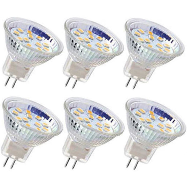 6 st MR11 LED-lampor GU4 Spotlight 3W 18LEDs Halogen 20W Ej Dimbar Motsvarighet 12V AC/DC (Kallvitt) (LGL)