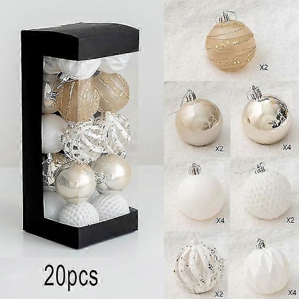WJTG Dekorasjoner 2023 Julekuler Treballer Anheng Jul Hjem Hyggelig Fest Bryllup Ornament Forsyninger Plast J LGL 20PCS