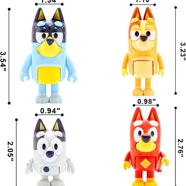 Bluey-lelut 12 kappaleen pakkaus, perheen rantapäivä 2-3,5 tuumaa, Wolfs-bluey-hahmot Lelut Playset, Wolves-bluey Action-hahmot Perhe ja ystävät -setti