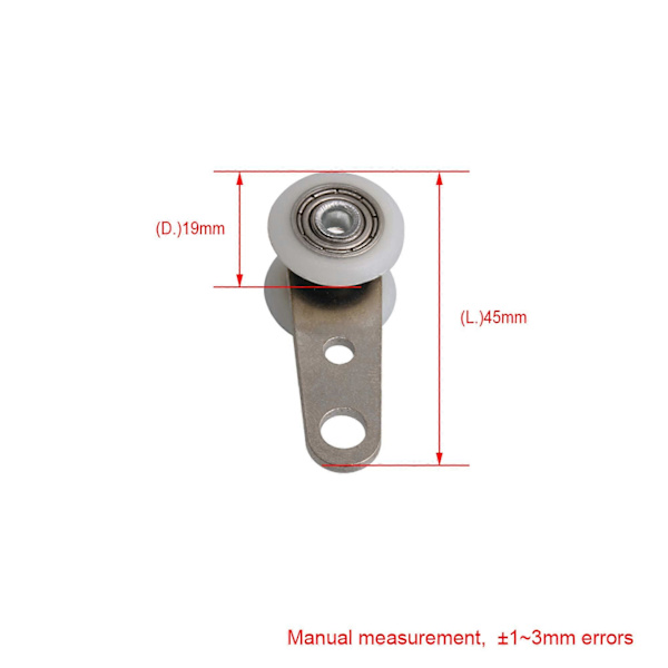 Set med 10 rullar för burspråk eller skjutdörrar - metall och plast - 4,5 x 1,9 cm (LGL)