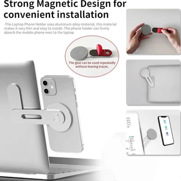 Magnetisk dold telefonhållare för Tesla LGL Silver