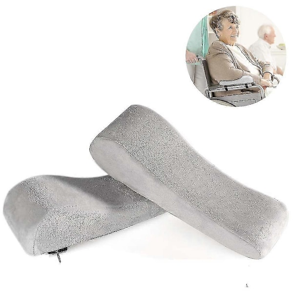 1 par memory foam armlæn kontorstol armlæns puder og hævede skrå armlæn - universelle betræk til armlæn og albueaflastning LGL grey style1