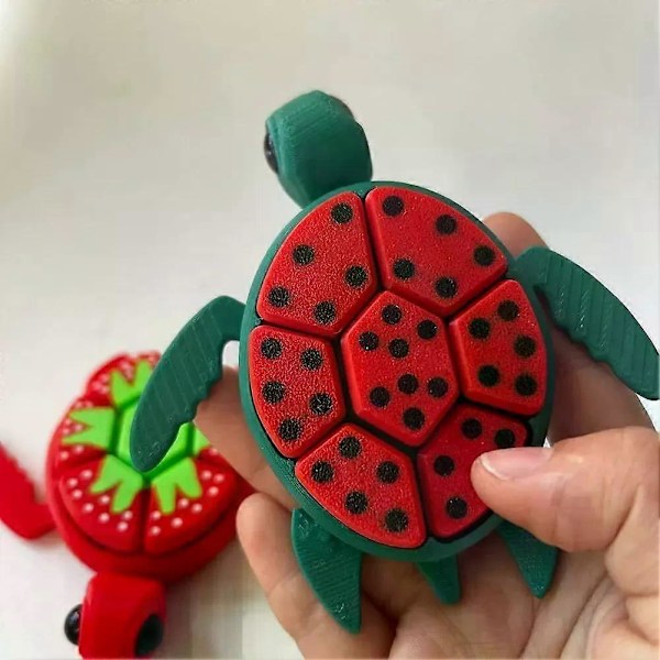 Jordbærskilpadde Frukt Skilpadde Klikker, 3D-printet Fidget Leker for Voksne, Havskilpadde Klikkere Fidget LGL