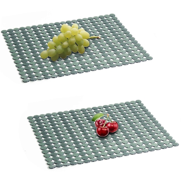 2 STK Godt Grep Vaskematte for Kjøkken Stor Multifunksjonell PVC Vaskematte Beskytter for Hjem Sklisikker Holdbar Lett å Rengjøre LGL Dark Green