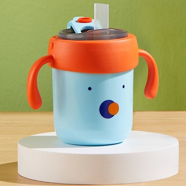300ml Småbarn Rustfritt Stål Sippy Kopp med Skala, Håndtak Anti-Fall Bærbar Babykopp (Ingen FDA, BPA LGL) Multicolor Blue