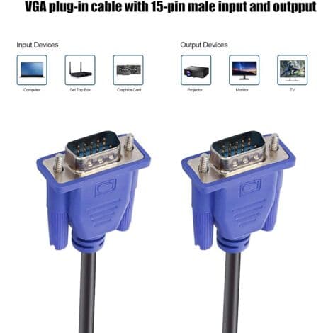 15-bens VGA han-til-han-kabel til computerskærm - 1,5 m (LGL)