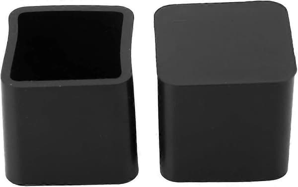 Firkantede gummispidser - 25 mm - Egnet til stole, borde, møbelben (sort 12 stk.) (LGL)