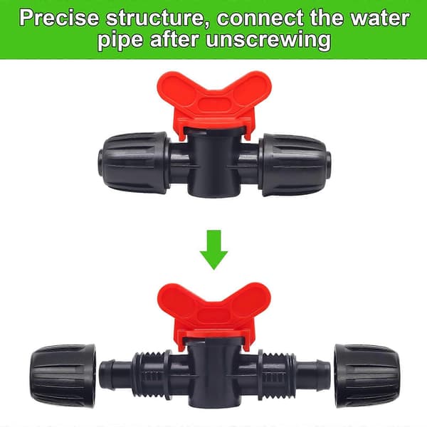 10 Stk. Irrigationsventil, Irrigationsrørventil, til Haveplænevanding, til 16 mm slange (LGL)