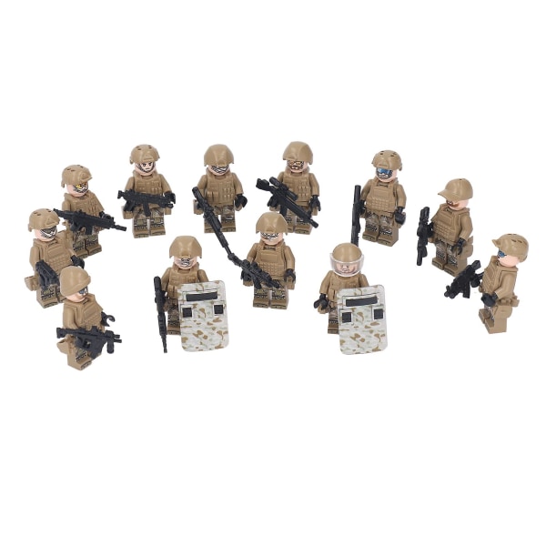 12st soldatblock minifigurer Distinkta kläder Pansar män Action minifigurer för barn M8019 Höjd 4,5 cm / 1,8 tum [GL]