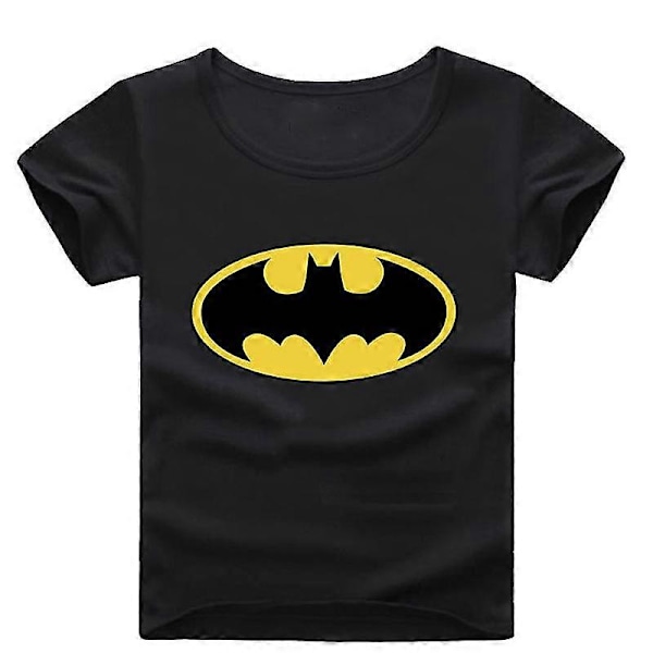 Batman Lasten Poikien Lyhythihainen T-paita Kesäloma Rento T-paita Yläosa Y LGL Black 4-5 Years