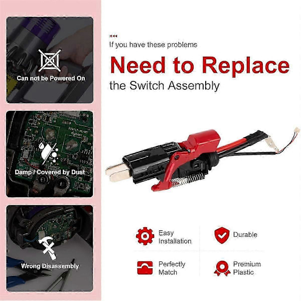 Til V11 SV14 Støvsuger Stærk Trigger Switch Samling, Opgraderede Strømknap Udskiftningsdele LGL As Shown