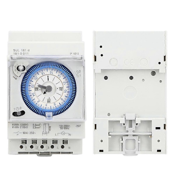 SUL181D Mekanisk Timer 15 Minutter 24 Timer Timer Tidsafbryder Relæ 250VAC 16A 12VAC/DC(LGL)