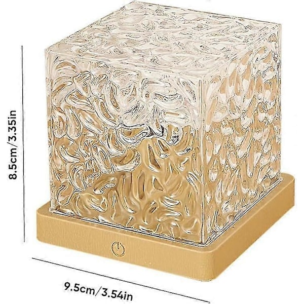 Celestial Water Lamp, Pohjoisen valot -kuutio Midnight Aura -lamppu, 16 väriä dynaaminen vesiaalto yövalo kaukosäätimellä, Ladattava -CHSZ  (LGL)