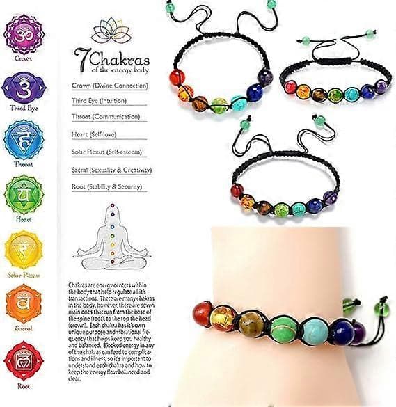 Yoga Balans Reiki Healing Lyckoamulett Armband Diffuserarmband i Sten (LGL)