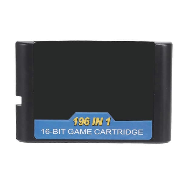 196-i-1 Spilkassette til Sega Mega 16Bit Spilkort (LGL) Black
