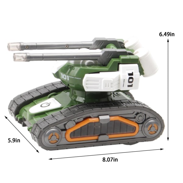 Transformerende Tank Robot Gimbal Elektrisk Lekebil Automatisk Transformerende Kamp Mecha Leke Green