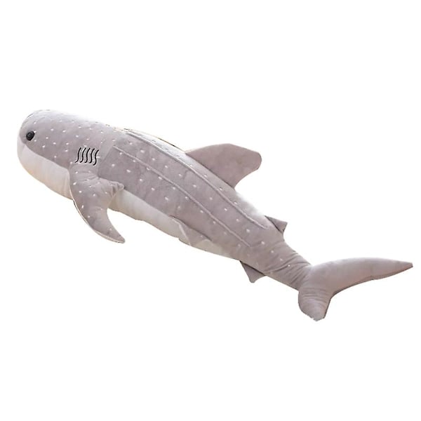 Söt Haj Plyschleksak Stor Fisk Tygdocka Val Fylld Barn Födelsedagspresent LGL Grey 50cm