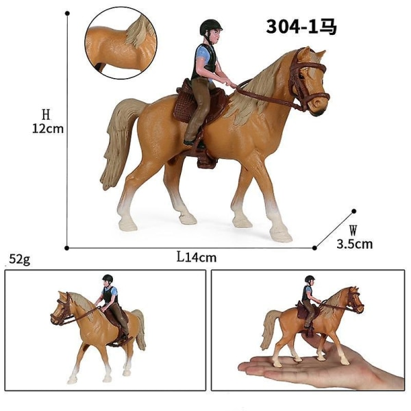 Hul gård mennesker dyrefigurer leketøy ridning hest figur rytter actionfigurer modell pedagogisk modell dukke til barn gave[GL] Brown