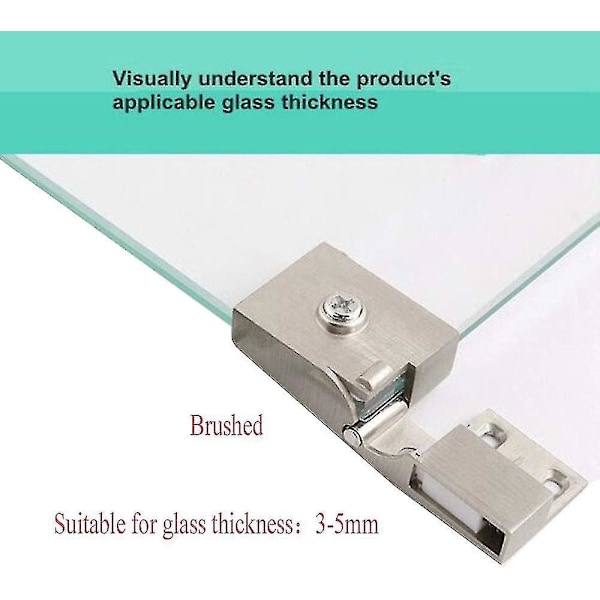 1 par / Ramlös glasdörrshingång Vinskåp Vitrin Sidmonterad glasdörrshingång Integrerad borstad nickel [GGL]