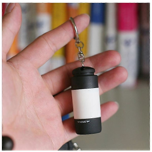 Bärbar Vattentät Mini USB Uppladdningsbar Ultraljus LED Ficklampa Torch Ficklampa Nyckelring Nöd Ljus (LGL)