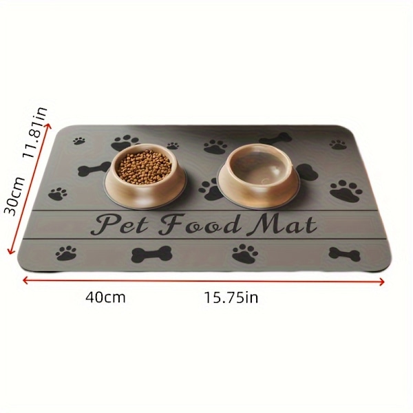 Quick-Dry Absorbent Dog Feeding Mat - Non-Slip, Stain-Resistant Pet Food & Water Bowl Placemat for Indoor Use, Easy-Clean Diatomite Material