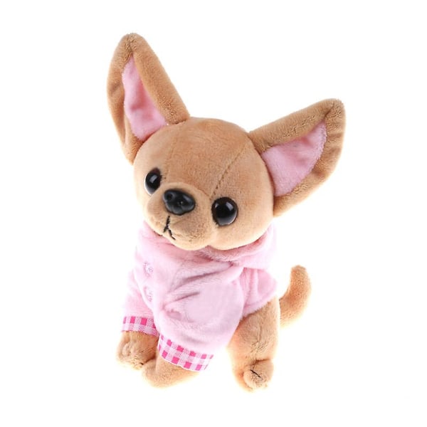 Liten vest Chihuahua Hunde Plysj Utstoppet Ca 17cm Barn Bursdag Julegave 1 stk Fire farger Pink 1 Pc