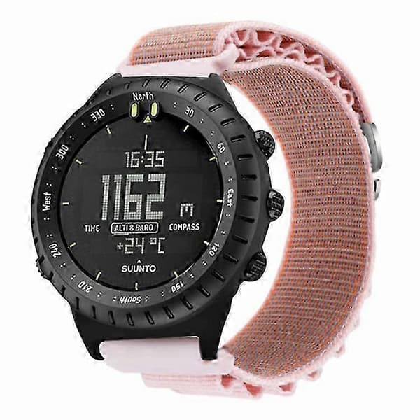 22mm Nylon Loop Urrem til Suunto Core - Justerbar håndledsrem med stik (LGL) Pink