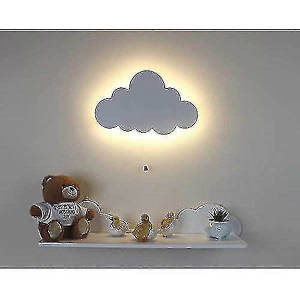 (Sky) Hvit Tre Nattlampe Veggmontert Barneromsbelysning LGL