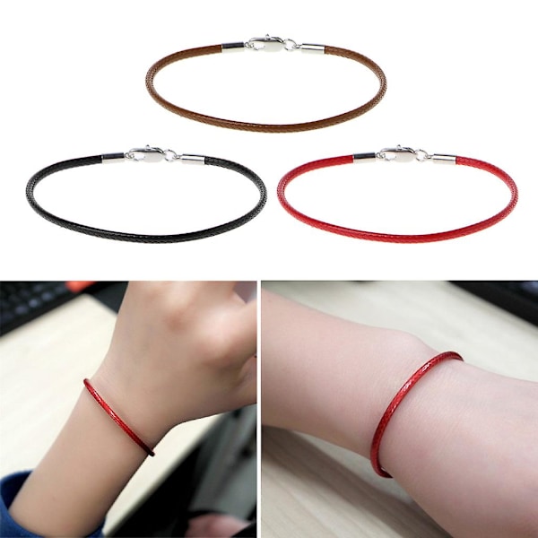 Enkel flettet snor armbånd Street Style Hummerlås Armbånd Charm Diy [LGL] Red