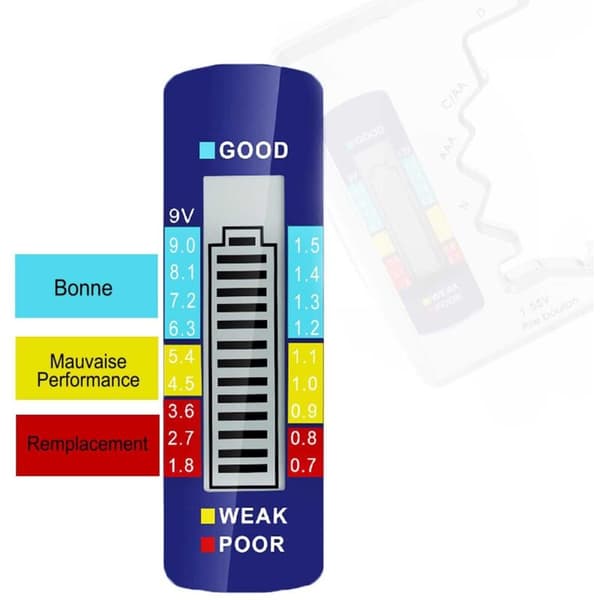 Universell digital batteritester for AA AAA CDN 9V 1.5V knappcelle mini-batterier (LGL)