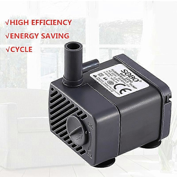 220-240V 5-25W Akvarium Dränkbar Pump Tyst Filterpump Stenparti Bonsai Miniatyr Liten Pump Vind Vattenhjul Minipump LGL WP-3300