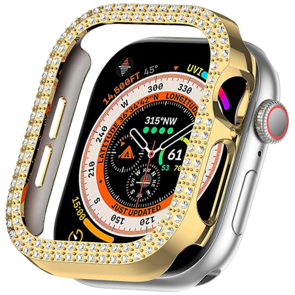 Apple Watch Series 10 46mm -kellolle, kaksirivinen strassikoristeinen, ontto PC-kellon kehyskotelo LGL Multicolor Style D