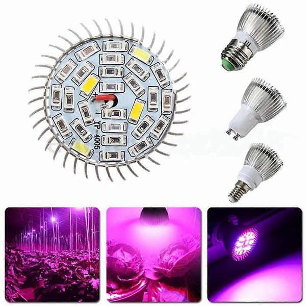 LED Plantelys Fuld Flad Spotlight E14 Vækstlys (LGL) Silver
