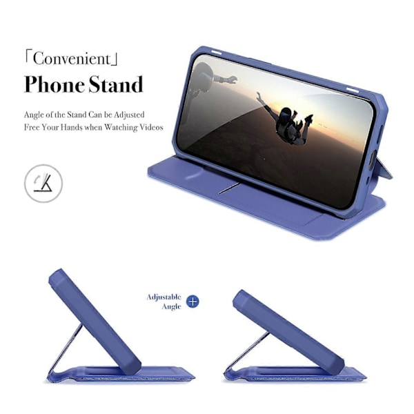 For iPhone 13 mini DUX DUCIS New Skin X Series PU + TPU Horisontal Flip Lærveske med Holder & Kortspor LGL Blue