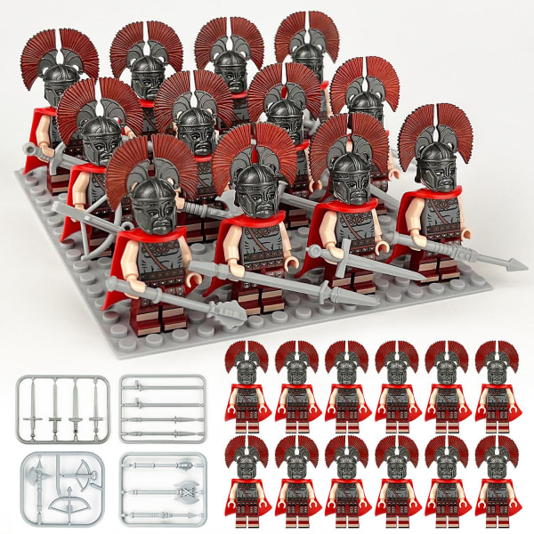 Middelalderlig romersk soldatregiment 12 byggeklodser minifigurer og små partikelsamlingslegetøj 12 pieces in a set