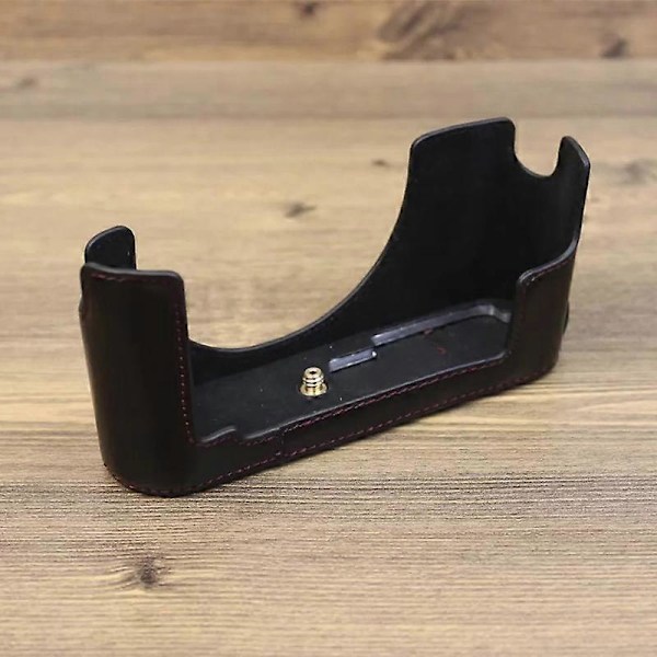 For Leica M11 PU Lær Kamera Bunnveske Batteriåpningsdesign Beskyttende Halvkroppsdeksel LGL Black
