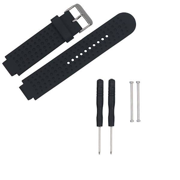 INF Erstatnings Silikon Klokkereim Garmin Forerunner 220/230/235/630/620/735XT, Garmin Approach S20/S5/S6 (LGL) Svart Sort