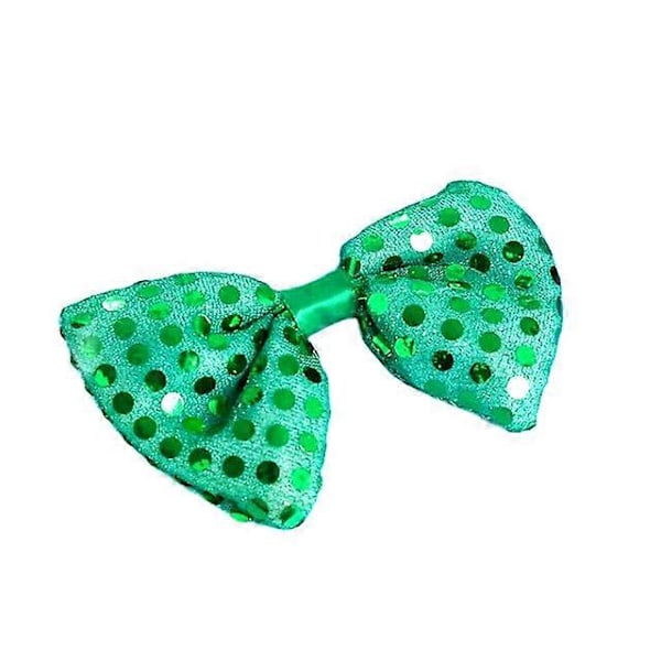 10 st Blinkande Ljus Paljett Fluga Slips LED Gåva Fest Lysande Halsaccessoar Cosplay Rekvisita Bröllop Födelsedag Karneval LGL bow green
